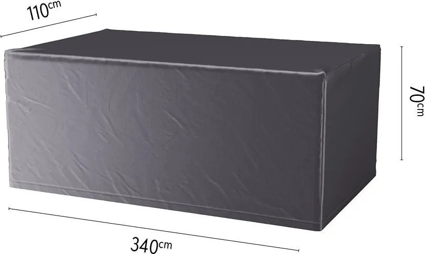 Platinum Aerocover tuintafelhoes L340 x B110 x H70 cm - Antraciete rechthoekige ademende tuintafelhoes