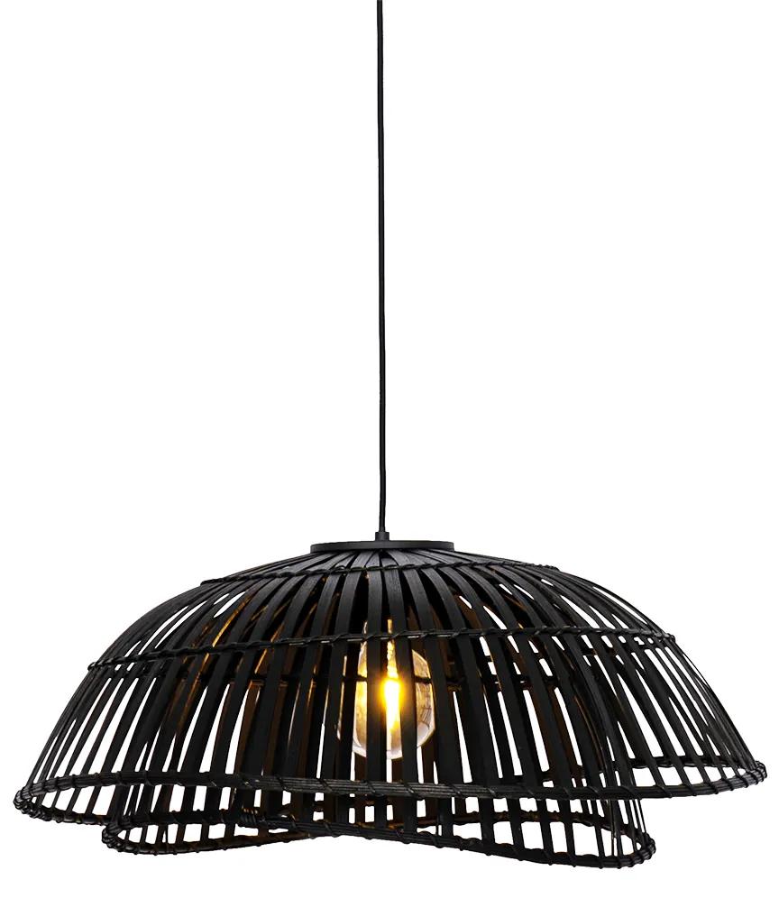 Oosterse hanglamp zwart bamboe 62 cm - PuaOosters E27 rond Binnenverlichting Lamp