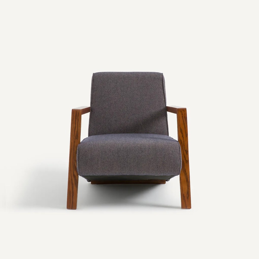 Fauteuil in wol en polyester Sanami