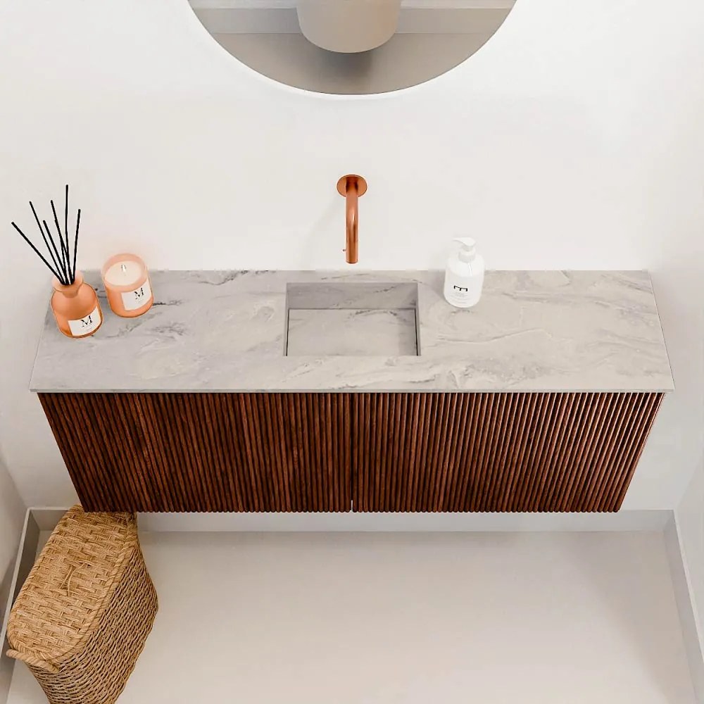 Mondiaz Joya DLux 100cm toiletmeubel ruby met wastafel faye midden zonder kraangat glace