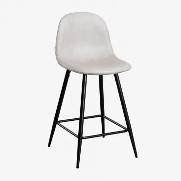 Glamm Hoge Kruk In Imitatieleer Grijs – Taupe – Koel & ↑65 Cm & Zwart - Sklum