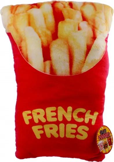 Kussen Fast Foodies frites 30 cm rood/geel