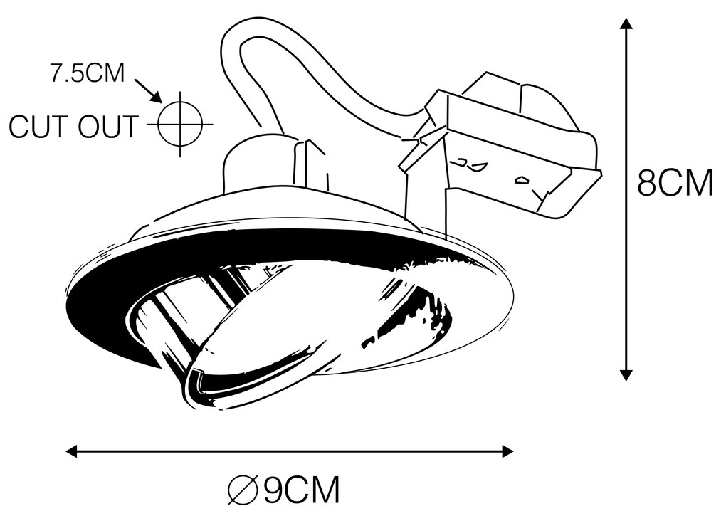 Set van 10 smart inbouwspots wit kantelbaar incl. Wifi GU10 - Cisco Modern, Design GU10 rond Binnenverlichting Lamp