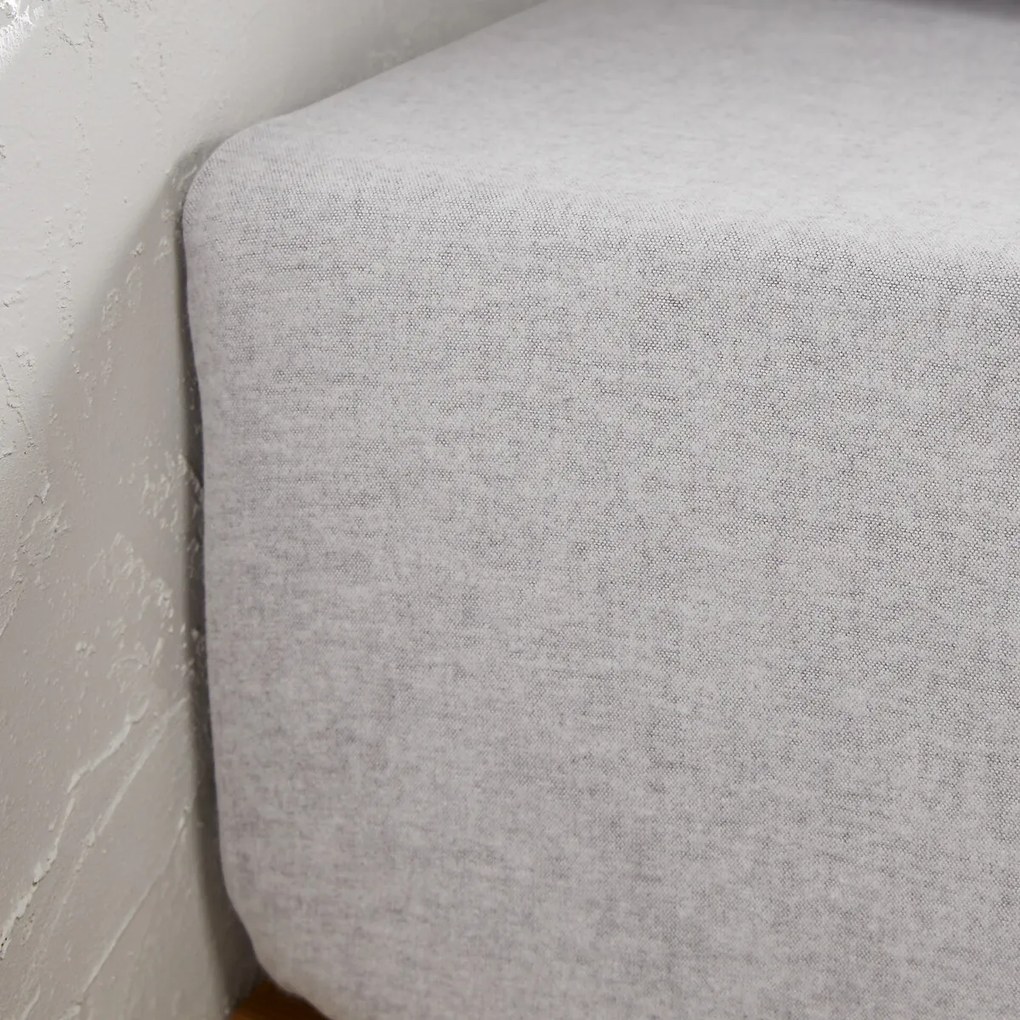 Hoeslaken, katoenen chambray flanel, matrashoogte 30 cm, Clara