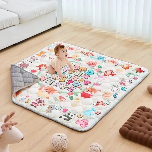 VEVOR Baby Speelmat, 50 x 50 inch Baby Kruipmat, Antislip Eendelig Verdikt Zacht Baby Speelmat, Opvouwbare Oprolbare Vloermat, Waterdichte Activiteiten Speelmatten voor Baby's, Peuters, Zuigelingen, Machinewasbaar