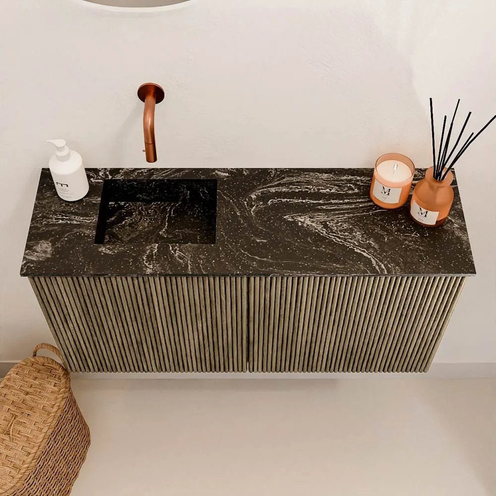 Mondiaz Joya DLux 80cm toiletmeubel dusk met wastafel faye links zonder kraangat lava