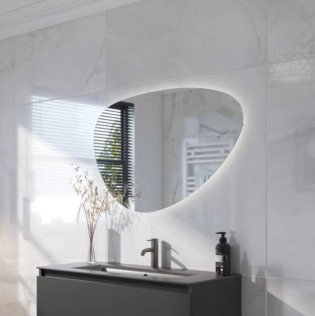 Ben Organic organische spiegel met LED verlichting en anti-condens 100x70cm