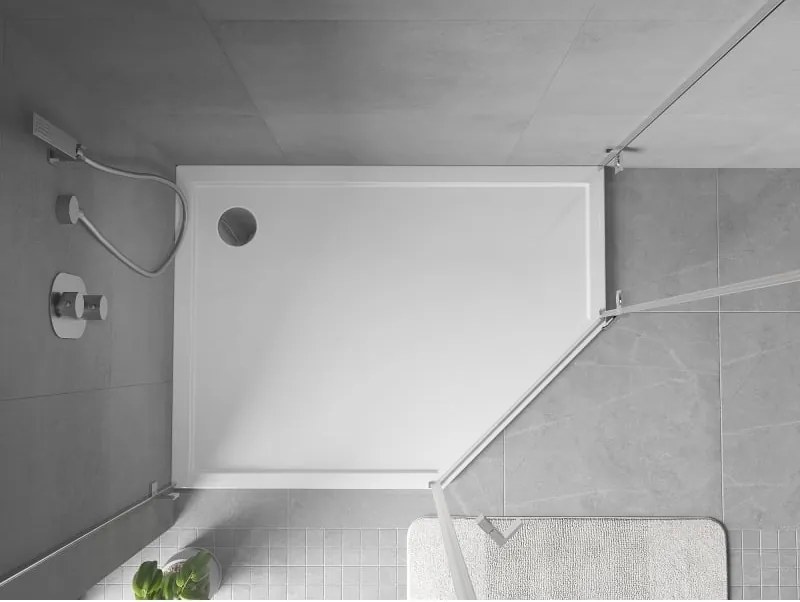 Mexen Flow pentagonale douchebak slim links 100 x 80 cm, wit glans - 46P108010L