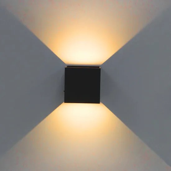 LED Wandlamp 7W Verstelbaar Warm Wit, Zwart