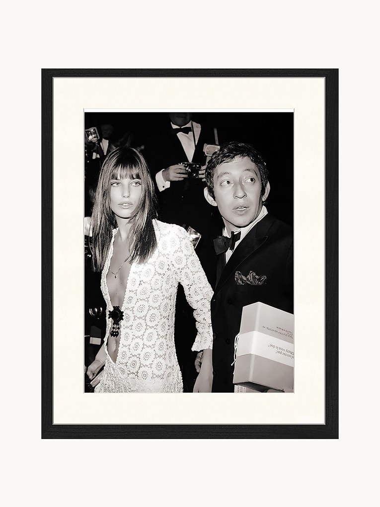 Ingelijste print Serge Gainsbourg & Jane Birkin