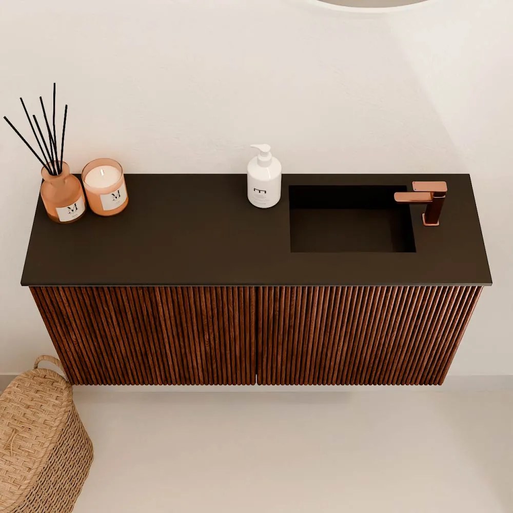 Mondiaz Joya 80cm toiletmeubel ruby met wastafel faye rechts 1 kraangat urban