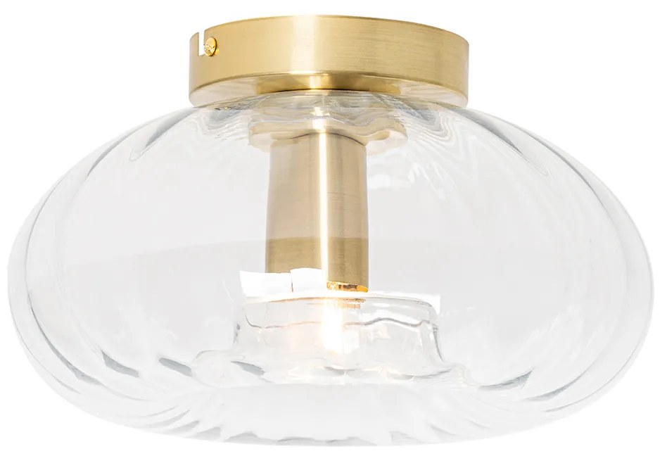 Art Deco plafondlamp goud met glas - Ayesha Art Deco E27 rond Binnenverlichting Lamp