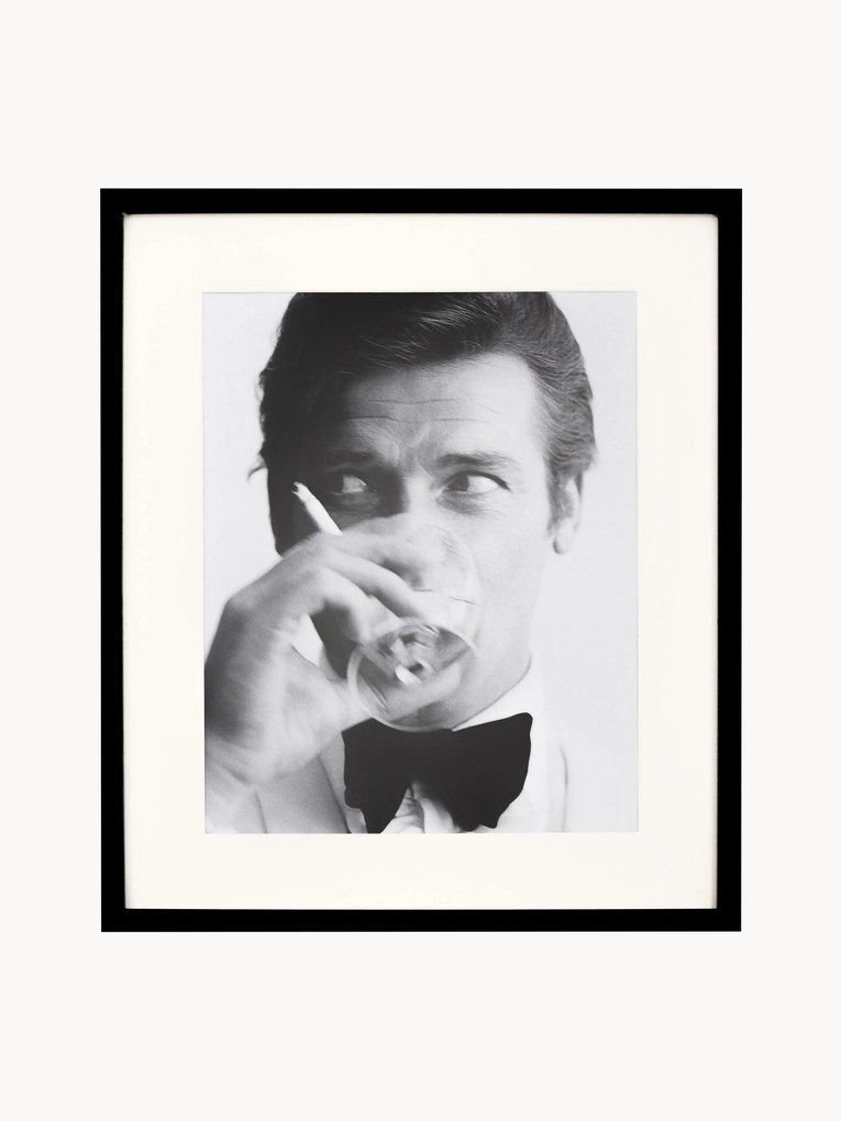 Ingelijste digitale print James Bond Drinking