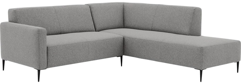 Goossens  Key West lichtgrijs, stof, 2,5-zits, modern design met ligelement rechts