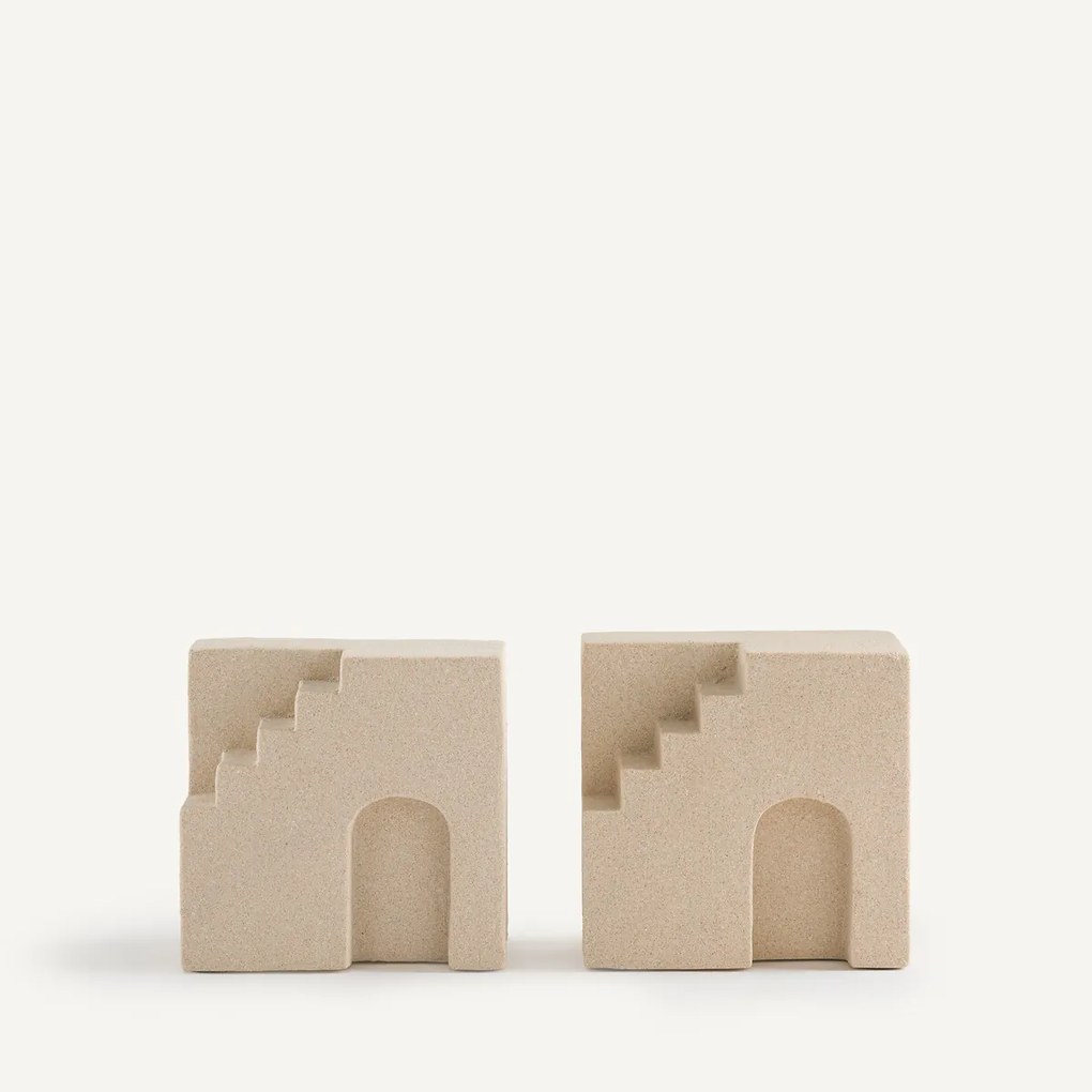 Set van 2 boekensteunen van aardewerk, Arenis