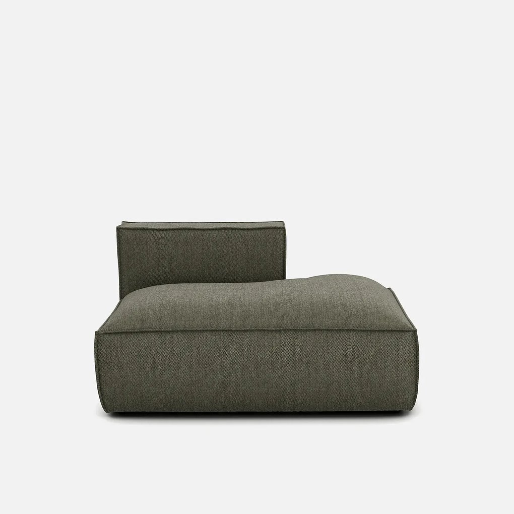 Rechts chaise longue-element voor modulaire bank, in structuurstof, Seven