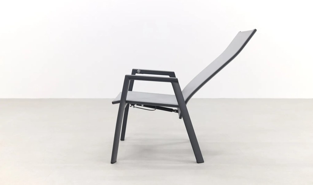 Azoren dining tuinstoel verstelbaar (incl. kussen) - Antraciet