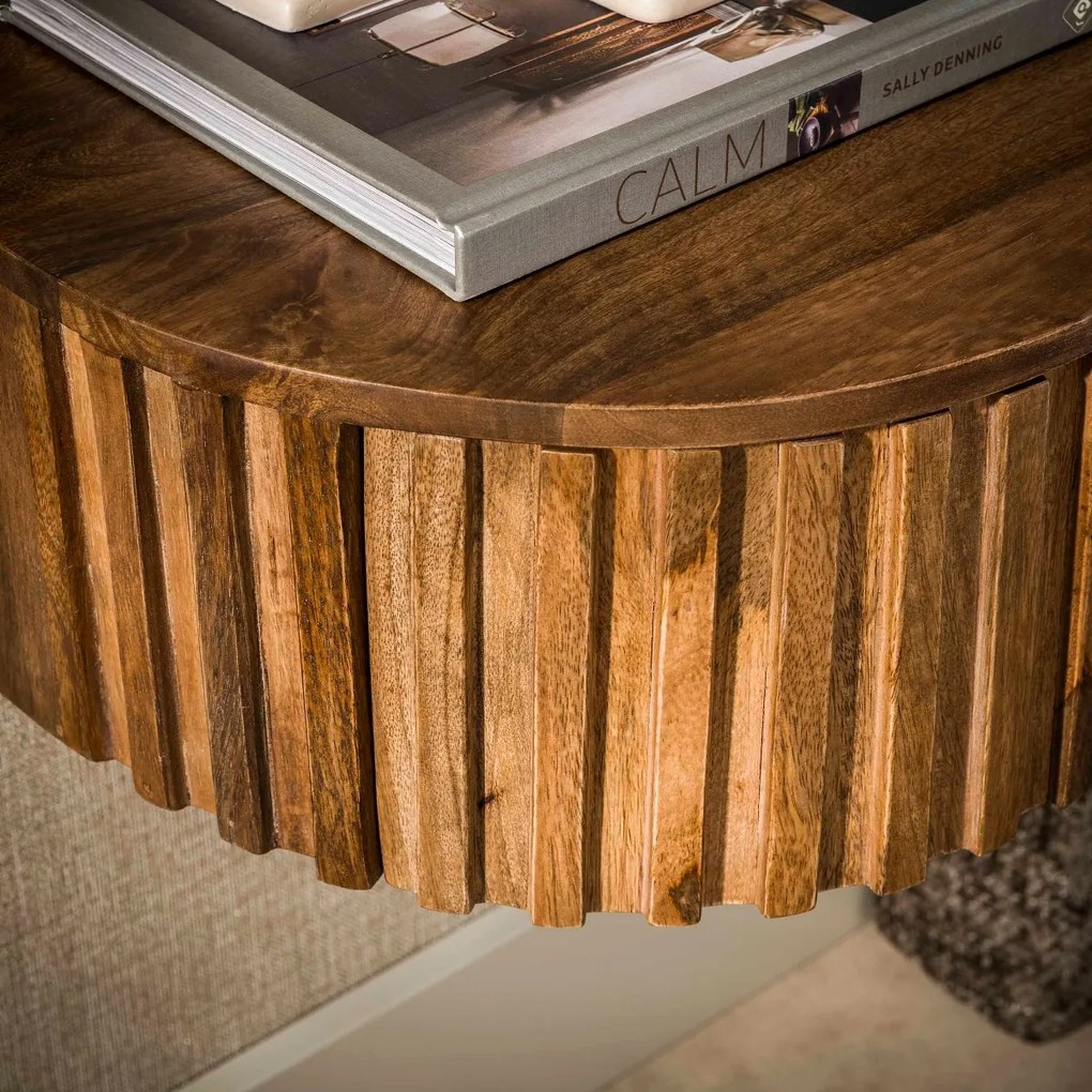 Zwevend Nachtkastje Met Relief Front - 40x35x17cm.