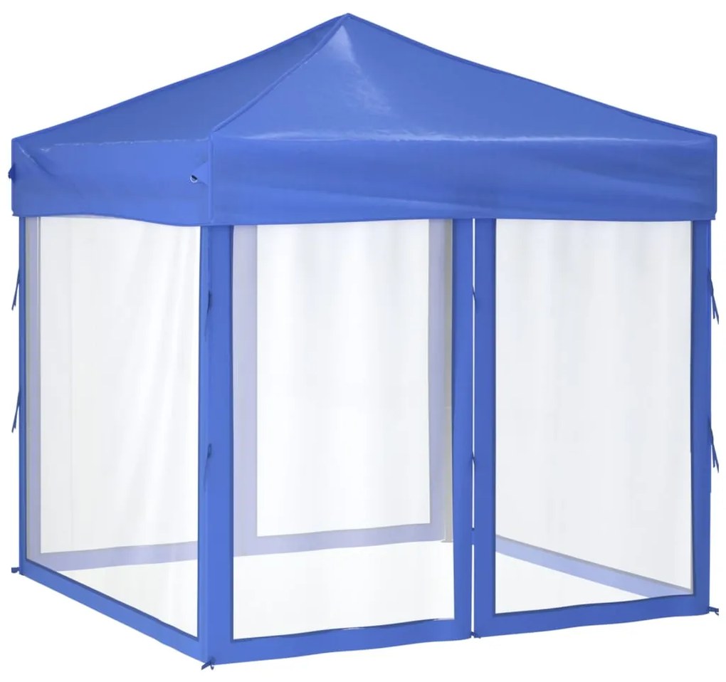 vidaXL Partytent inklapbaar met zijwanden 2x2 m blauw