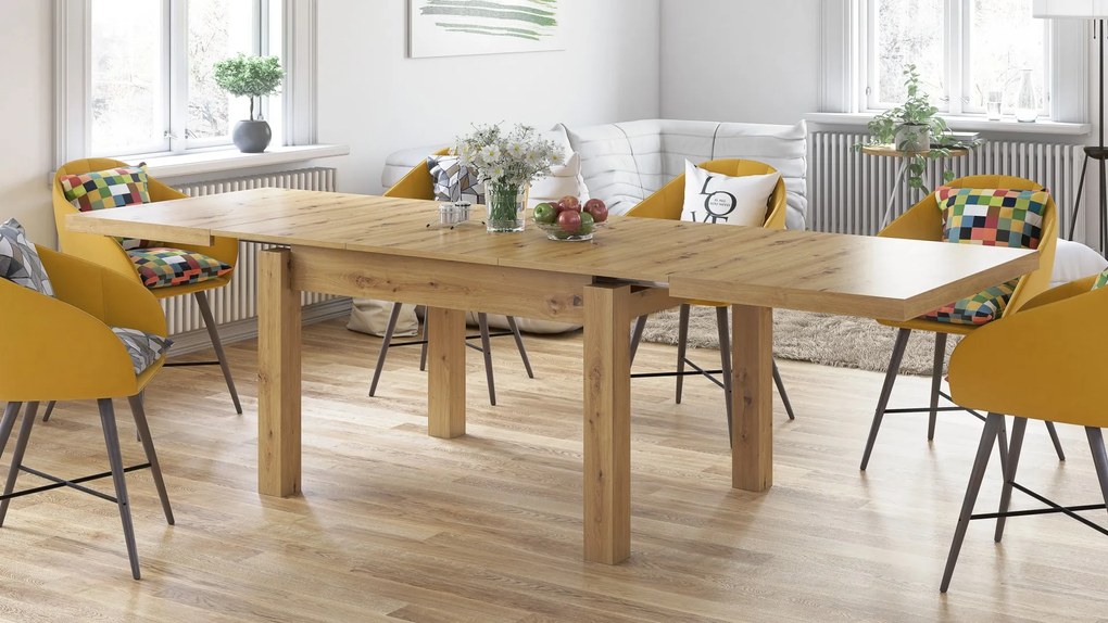 ROYAL eiken artisan, EETTAFEL, UITSCHUIFBAAR