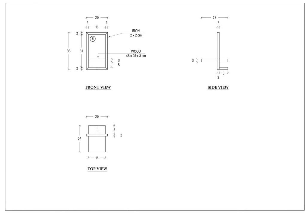 Industriële Wandplank Shelfie E - 20cm X 35cm