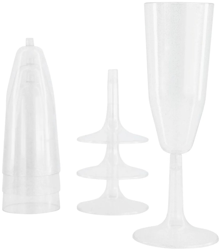 HEMA Champagneglazen Herbruikbaar Glitter - 4 Stuks
