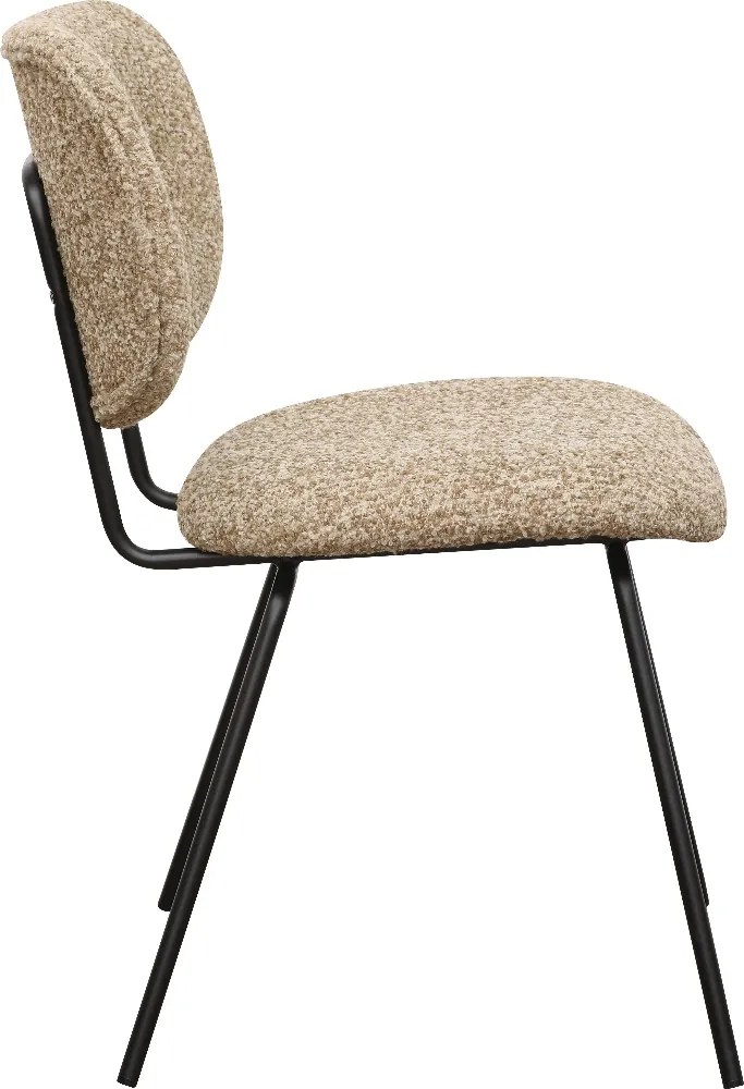 Moderne Eetkamerstoel Beige Boucle