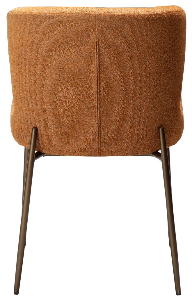 Dan-Form Glam Luxe Eetkamerstoel Boucle Pumpkin Spice Oranje En Antique Brass