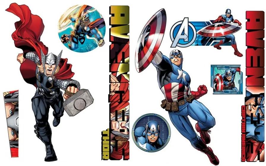 Muurstickers Avengers Captain America & Thor