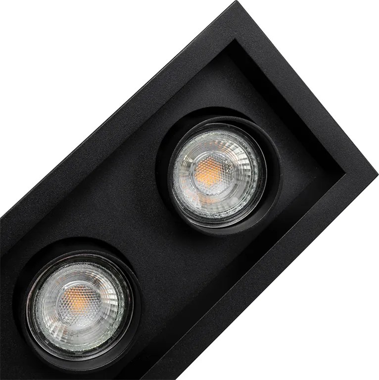Moderne inbouwspot zwart verstelbaar 3-lichts - Roof