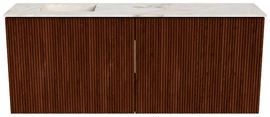 Mondiaz Joya DLux 100cm toiletmeubel ruby met wastafel faye links 1 kraangat frappe