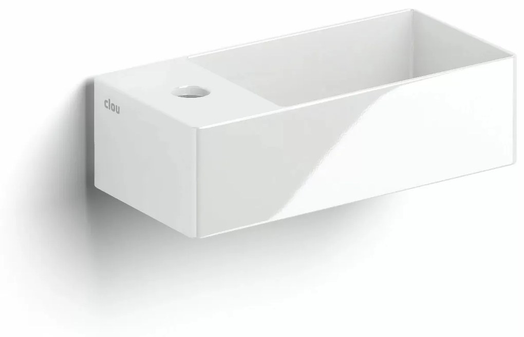 Clou New Flush 3 keramische fontein 35cm met kraangat links wit glans