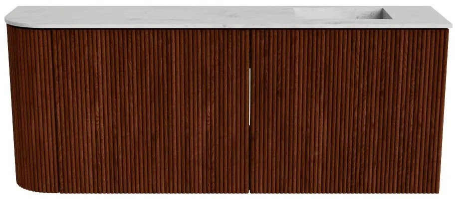 Mondiaz Joya DLux 100cm toiletmeubel ronding links ruby met wastafel faye rechts 1 kraangat opalo