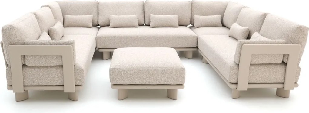 Hoek loungeset Bellagio  | 6 personen | Loungeset Beige | Hoekbank Aluminium | 324x334cm | Kees Smit Tuinmeubelen