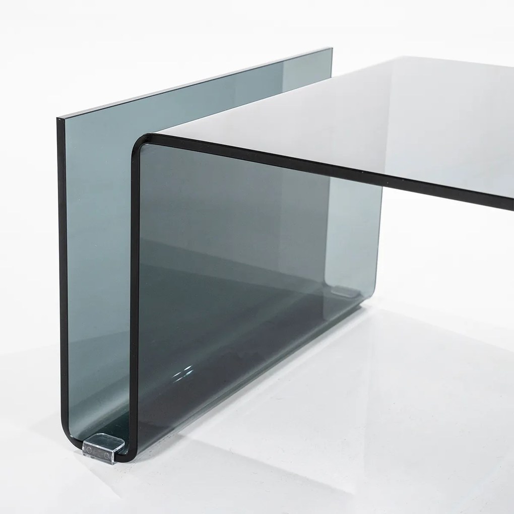 By-Boo Shadow Salontafel Gebogen Glas Grijs - 120 X 60cm.