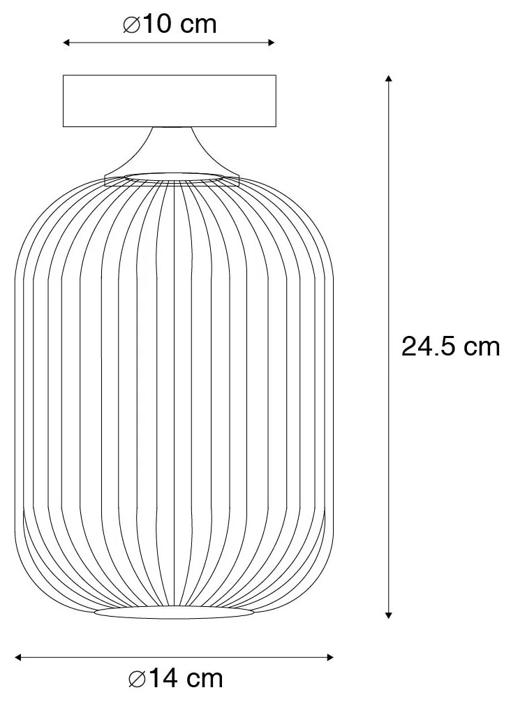 Art Deco plafondlamp messing met helder glas - Banci Art Deco E27 rond Binnenverlichting Lamp