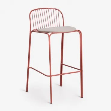 Anerina Hoge Kruk Van Staal Terracota & ↑75 Cm - Sklum