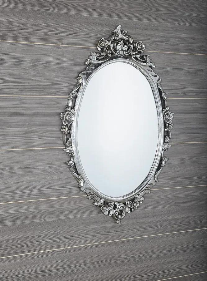 Sapho Desna ovale barok spiegel zilver antique 80x100