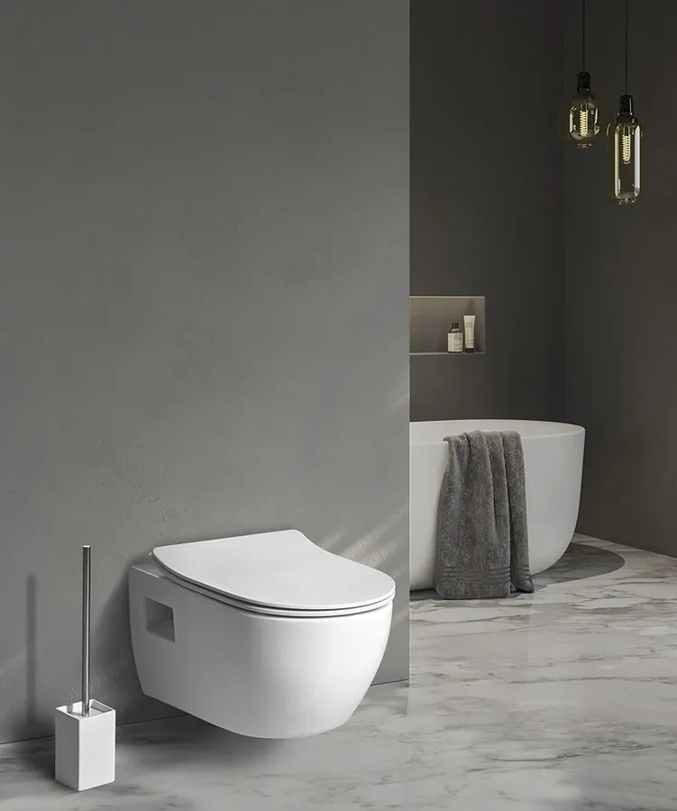 Bruckner Luna randloos hangend toilet met tornado flush wit glans