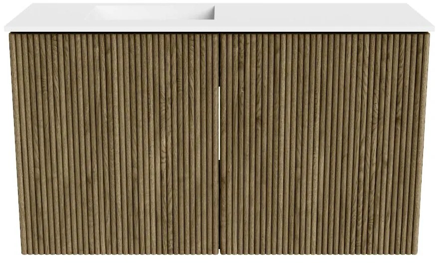 Mondiaz Joya 70cm toiletmeubel dusk met wastafel faye links 1 kraangat talc