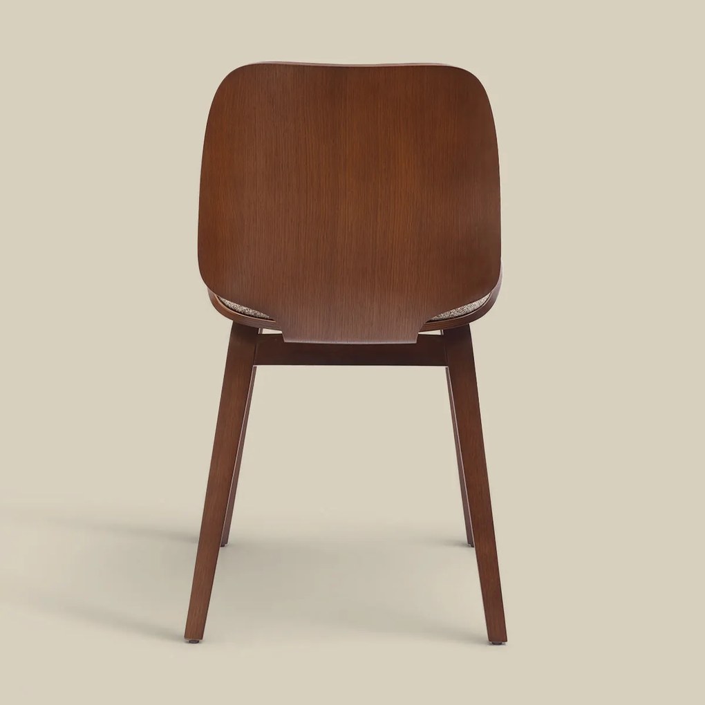 Scandinavische Plywood Stoel Walnoot