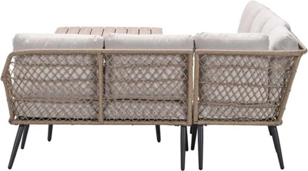 Garden Impressions Kalibo hoek lounge dining set R 4-delig - donker grijs