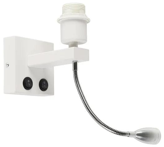 LED Moderne wandlamp wit met flexarm - Brescia Combi Modern E27 vierkant Binnenverlichting Lamp