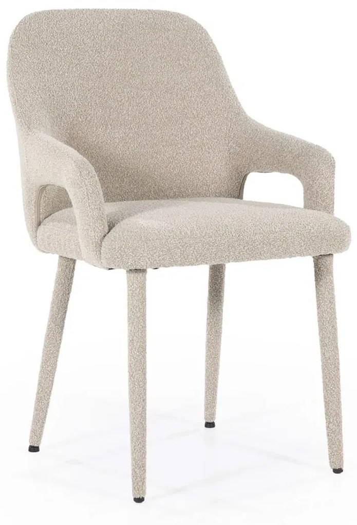 By-Boo Fika Scandinavische Eetkamerstoel Met Armleuning Taupe