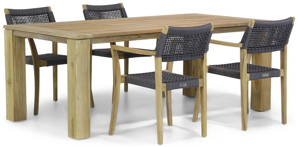 Tuinset 4 personen 200 cm Rope Grijs Lifestyle Garden Furniture Dallas/Brighton