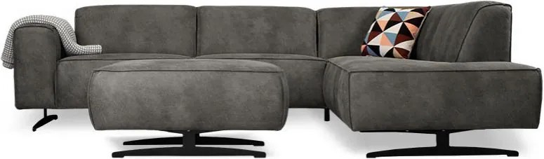Hoekbank - Lambada - rechts - leer Hunter grijs 104