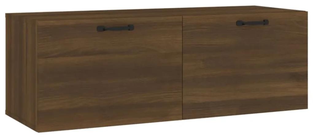 vidaXL Wandkast 100x36,5x35 cm bewerkt hout bruineikenkleurig