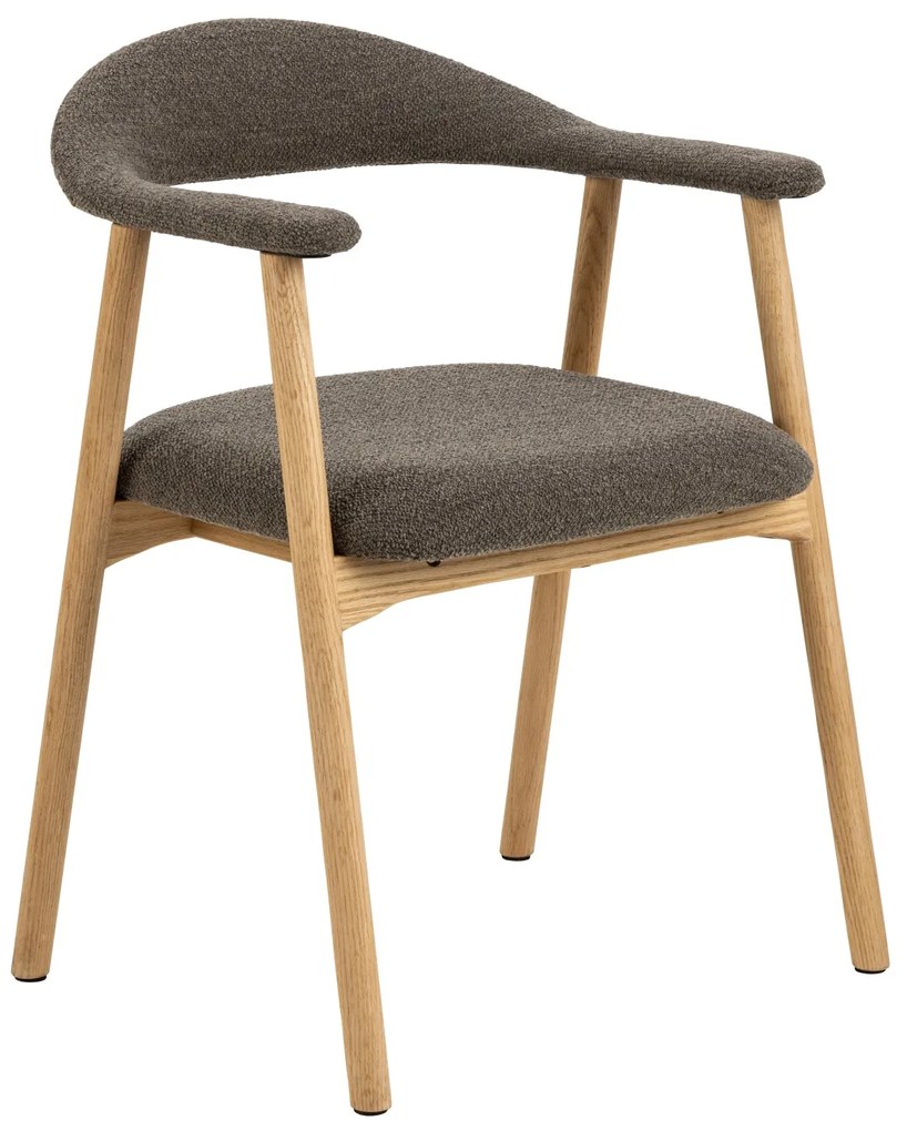 ADELE bruin taupe (monza 40) / frame natuurlijk eiken - HOUTEN STOEL VOOR WOONKAMER EETKAMER KEUKEN RETRO