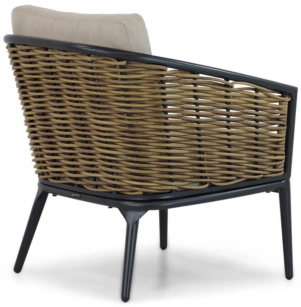 Stoel en Bank Loungeset 4 personen Aluminium/wicker Grijs Lifestyle Garden Furniture Nice