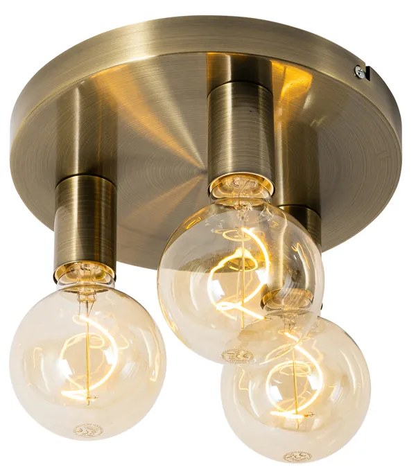 Moderne plafondlamp brons rond - Facil
